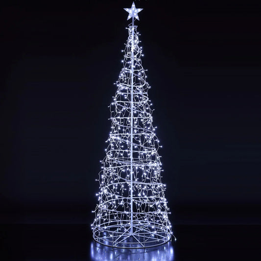 Noma 2.5m White Twinkling Icicle Spiral Tree 835 LEDs