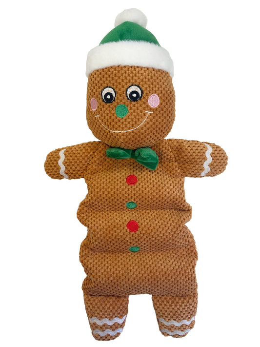 Happy Pet Dog Toy Gingerbread Tummy Squeaker