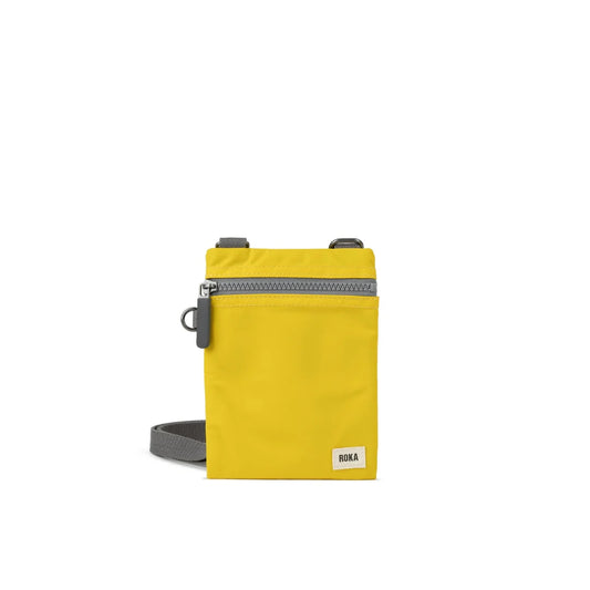 ROKA Chelsea Pocket Recycled Nylon Mustard Crossbody Bag