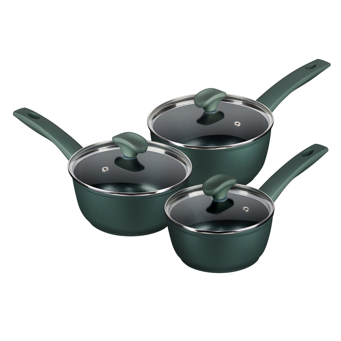 Prestige Earth Friendly Non-Toxic Non-Stick Induction 3 Piece Saucepan Set with Lids