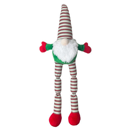 Happy Pet Squeaky Long Legs Gnome Dog Toy