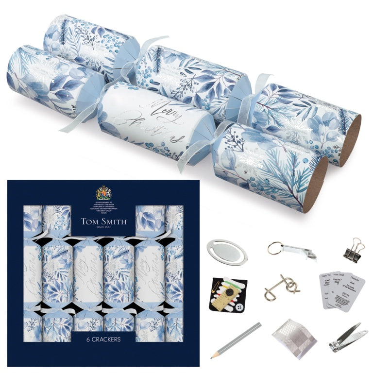 Tom Smith pack of 6 Gentle Snowfall winter themed luxury Christmas crackers
