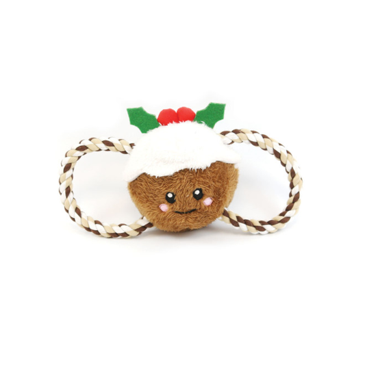 Happy Pet Dog Toy Christmas Pudding Tug of War Rope