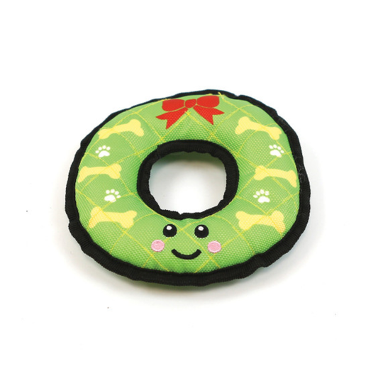 Happy Pet Dog Toy Christmas Wreath Tough