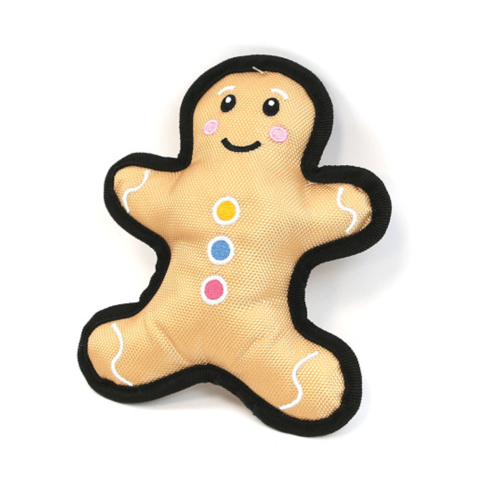 Happy Pet Dog Toy Gingerbread Man Tough