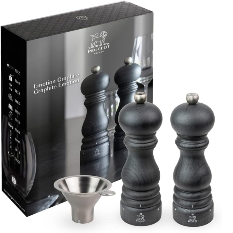 Peugeot Graphite Emotion Paris U Select 18Cm Salt & Pepper Mill Duo With Peppercorns