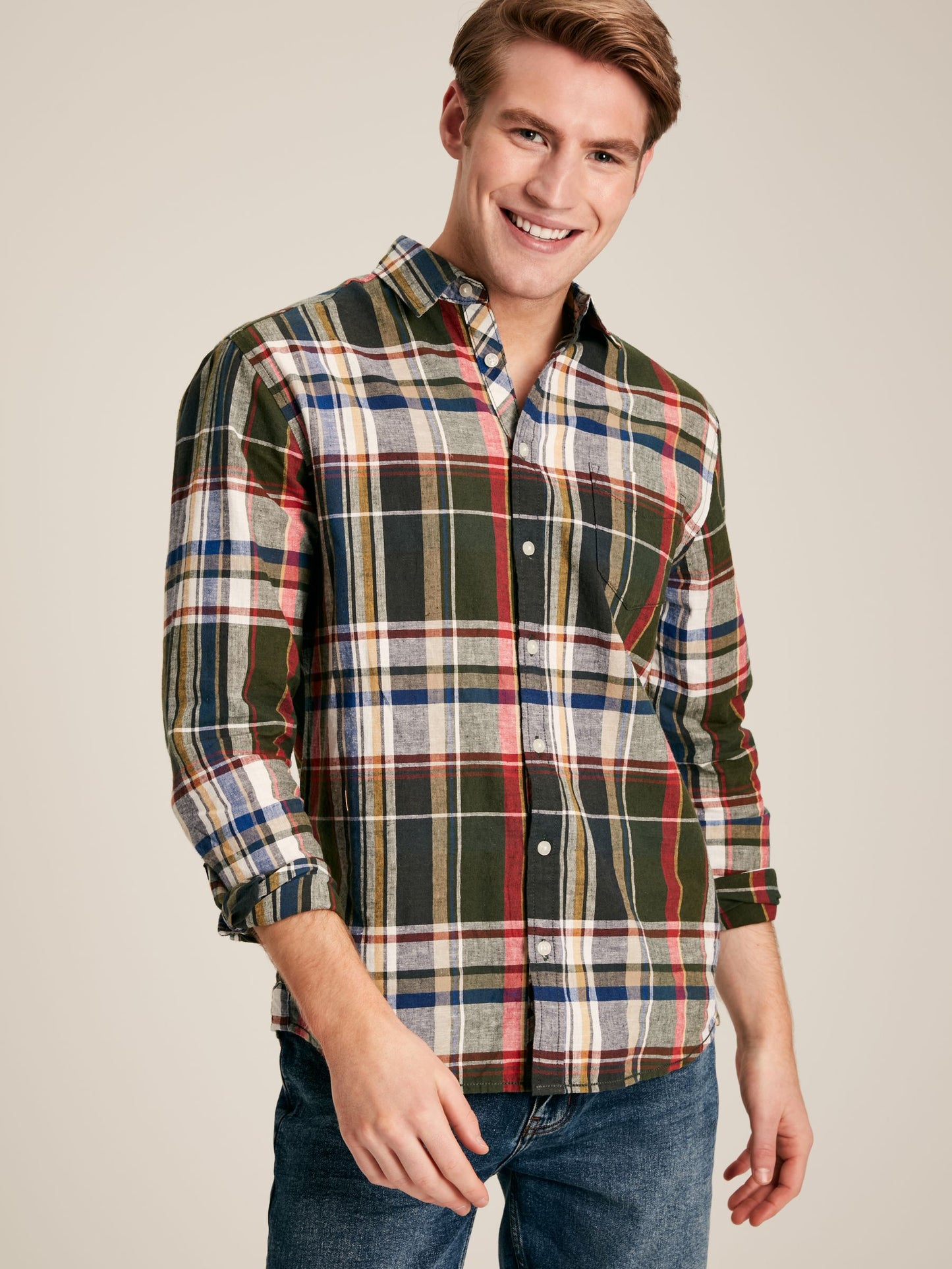 Joules Madras Long Sleeve Classic Fit Shirt