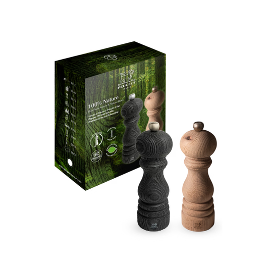 Peugeot Nature Upcycled Wood Salt & Pepper Mill Duo Gift Set 18Cm