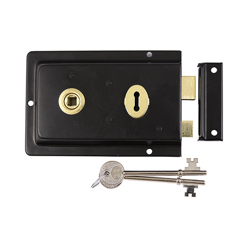 Timco Black Fluted Rim Sash Lock