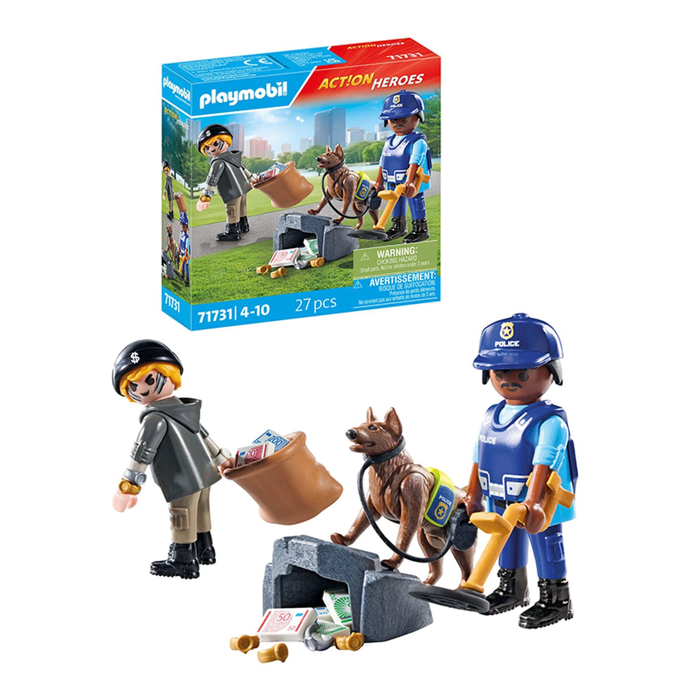 71731 Playmobil  Action Heroes Police Trace Search With Sniffer Dog 