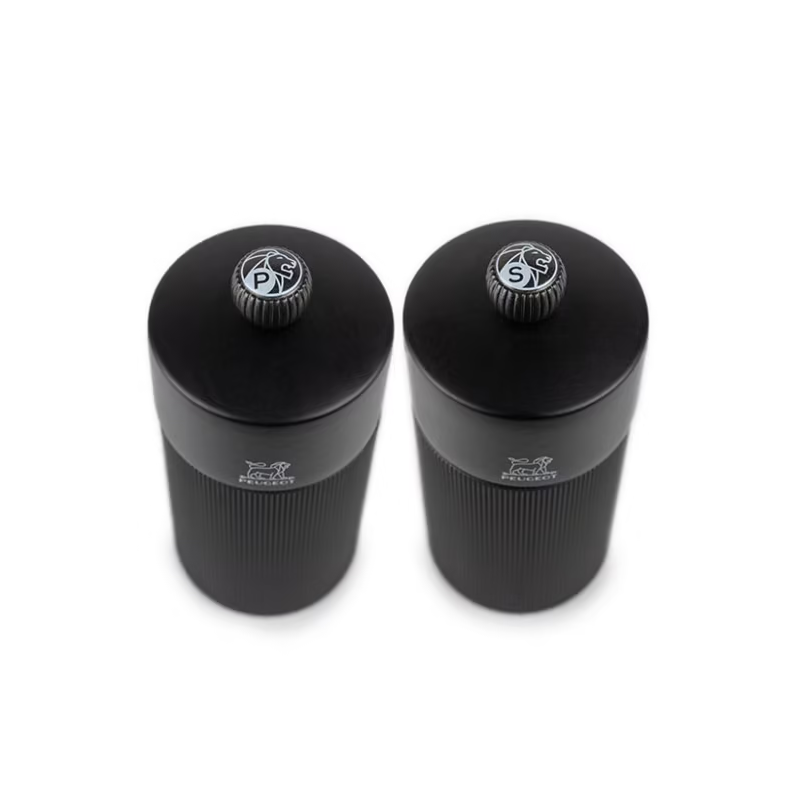 Peugeot Line Collection Night Chic Collector's Edition Salt & Pepper Mill Duo Black 12cm with Filling Funnel