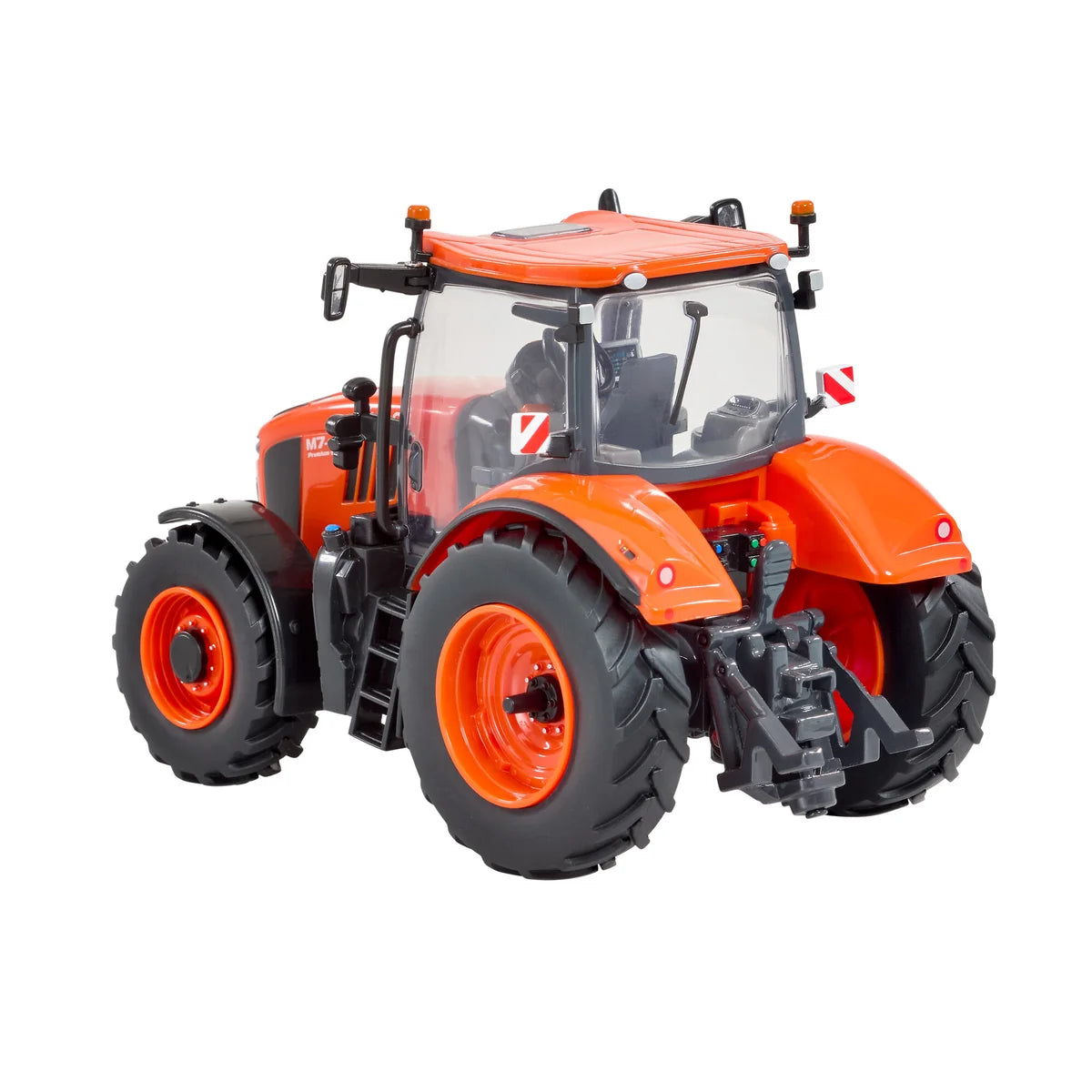 Britains 43438 Kubota M7 154 die-cast toy tractor in 1:32 scale featuring orange paintwork and treaded tyres
