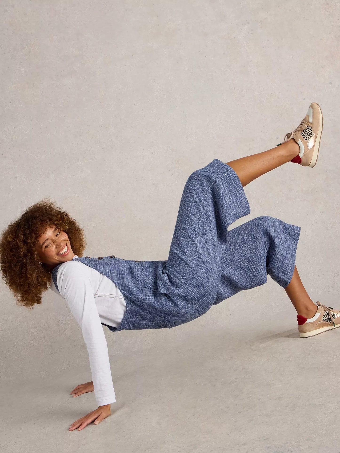 White Stuff Viola Linen Dungarees