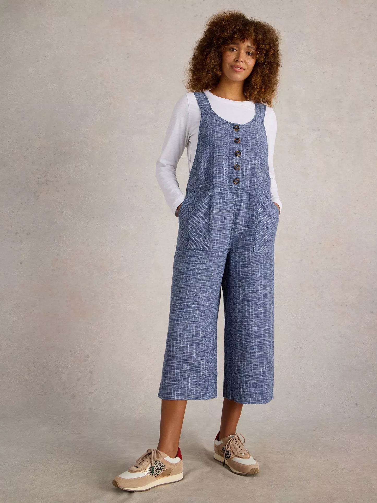White Stuff Viola Linen Dungarees