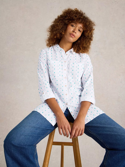 White Stuff Sophie Longline Cotton Shirt