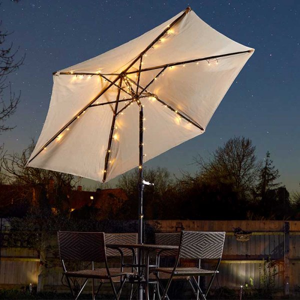Smart Solar Parasol String Lights