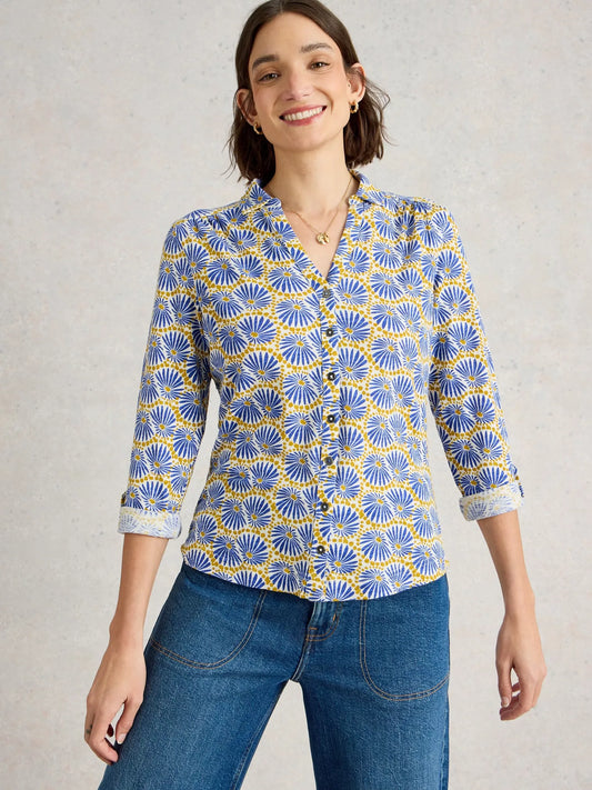 White Stuff Annie Mid-Sleeve Jersey Shirt