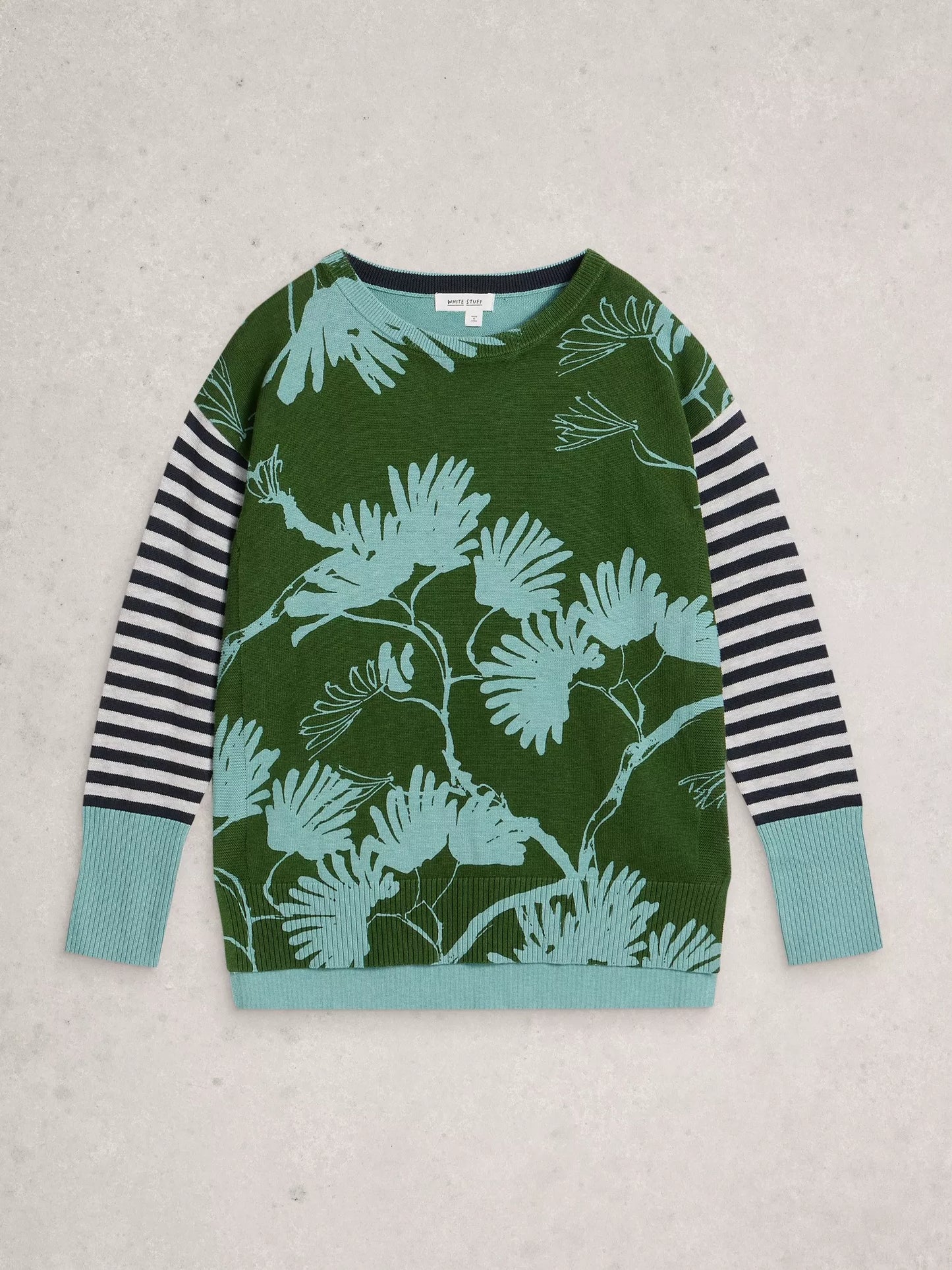 White Stuff Olive Print Crew Neck Jumper