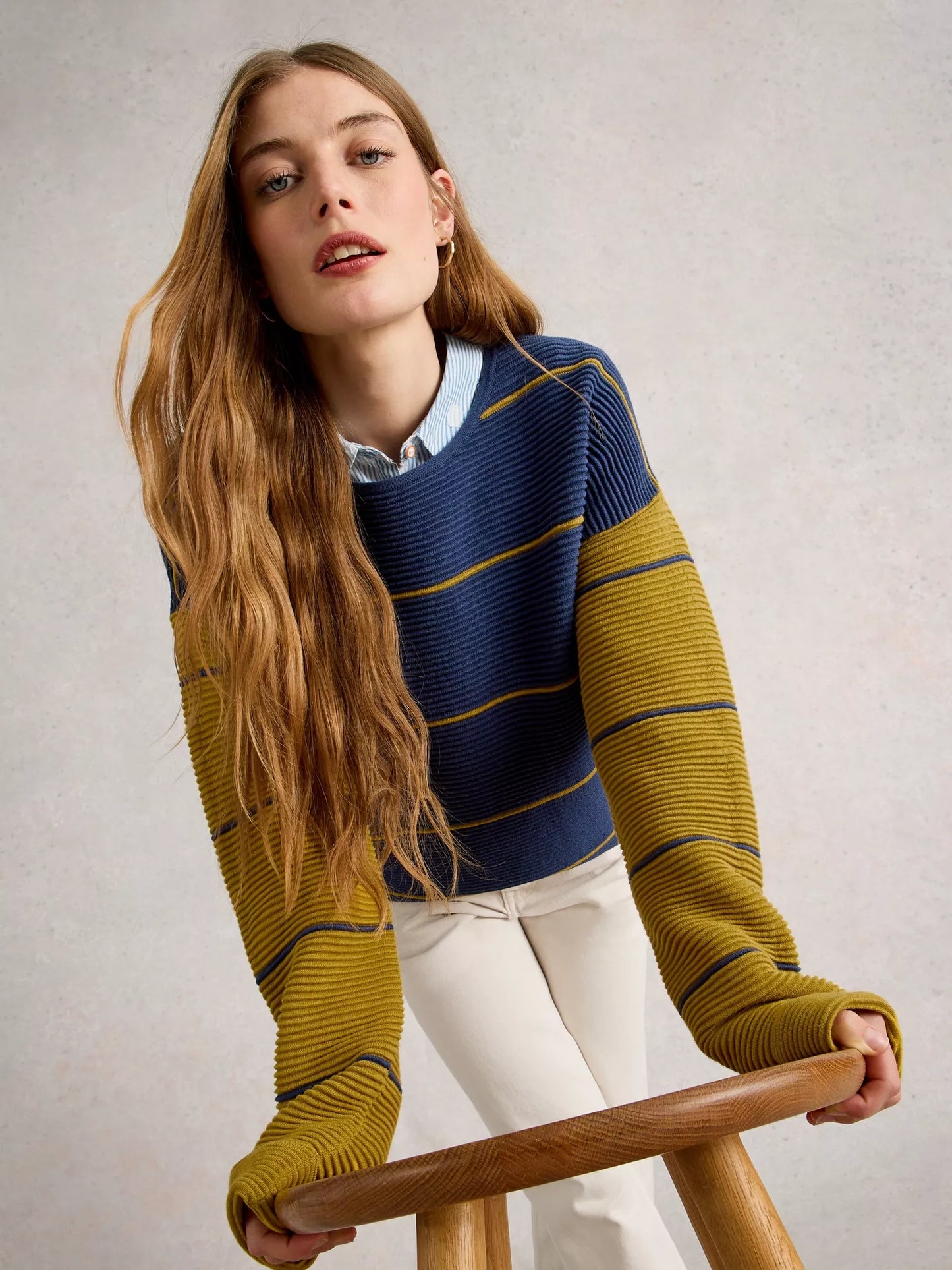 White Stuff Jana Striped Crew Neck Jumper