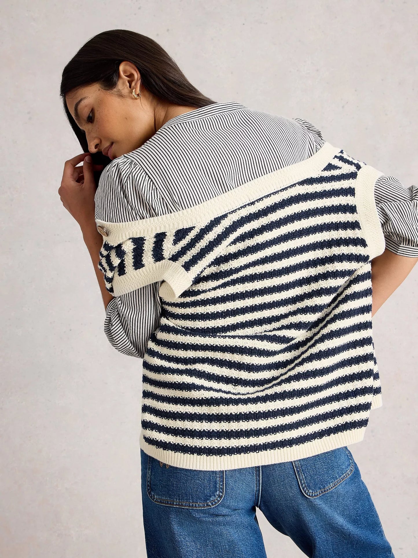 White Stuff Sienna Stripe Button Tank