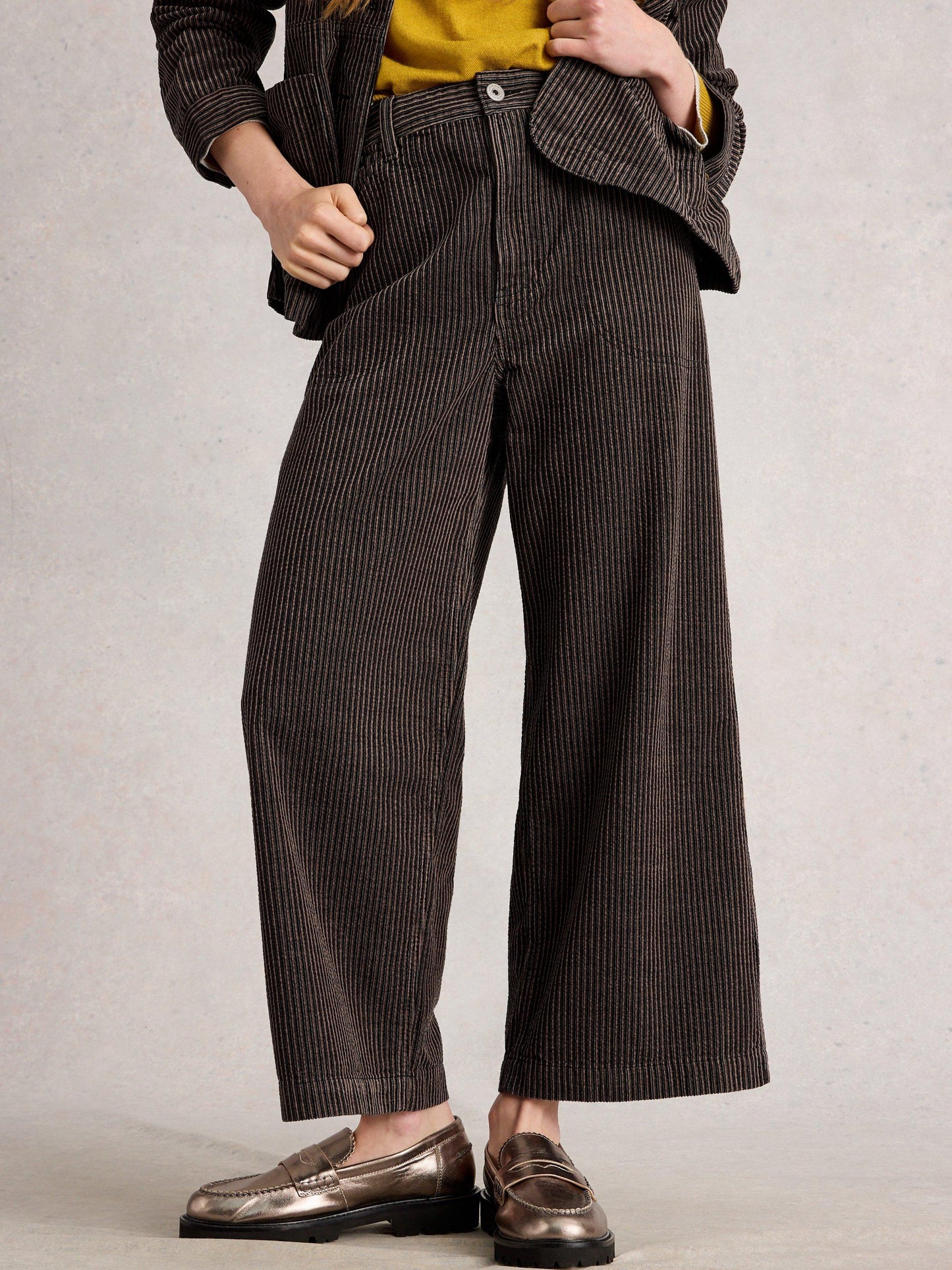 White Stuff Tia Cord Wide Leg Crop Trouser