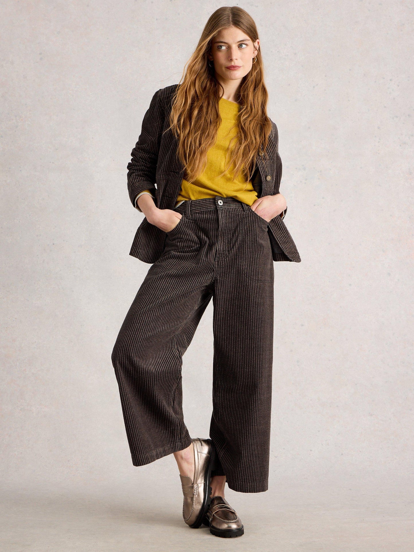 White Stuff Tia Cord Wide Leg Crop Trouser