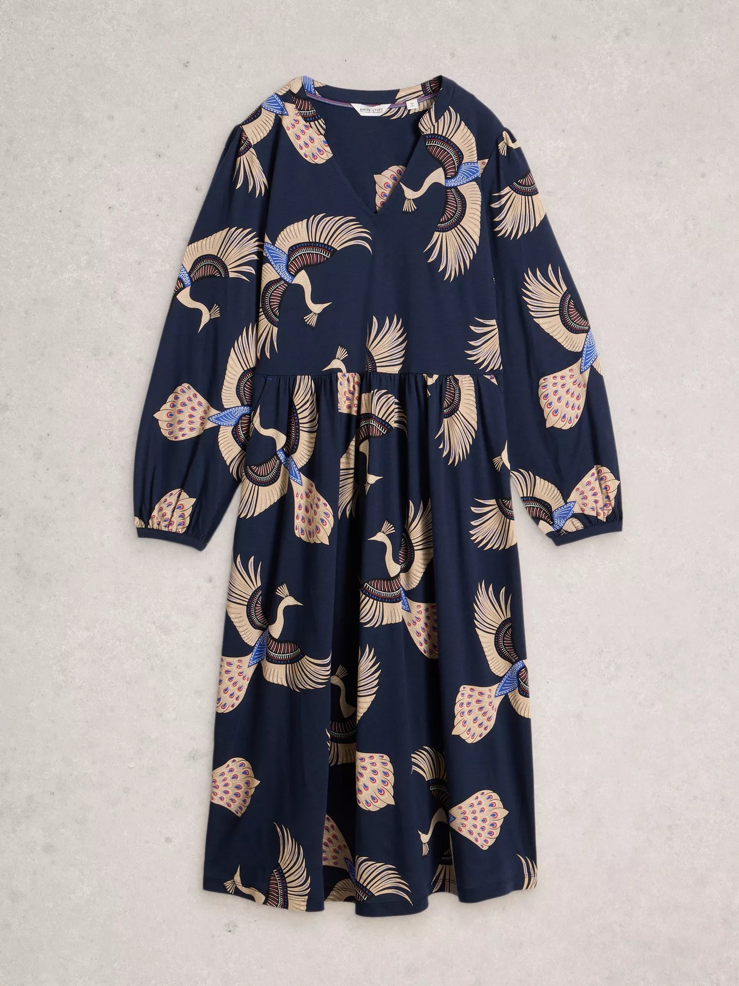 White Stuff Leah Short-Sleeve Jersey Midi Dress