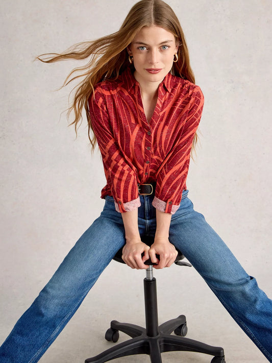 White Stuff Annie Printed Sparkle Shirt