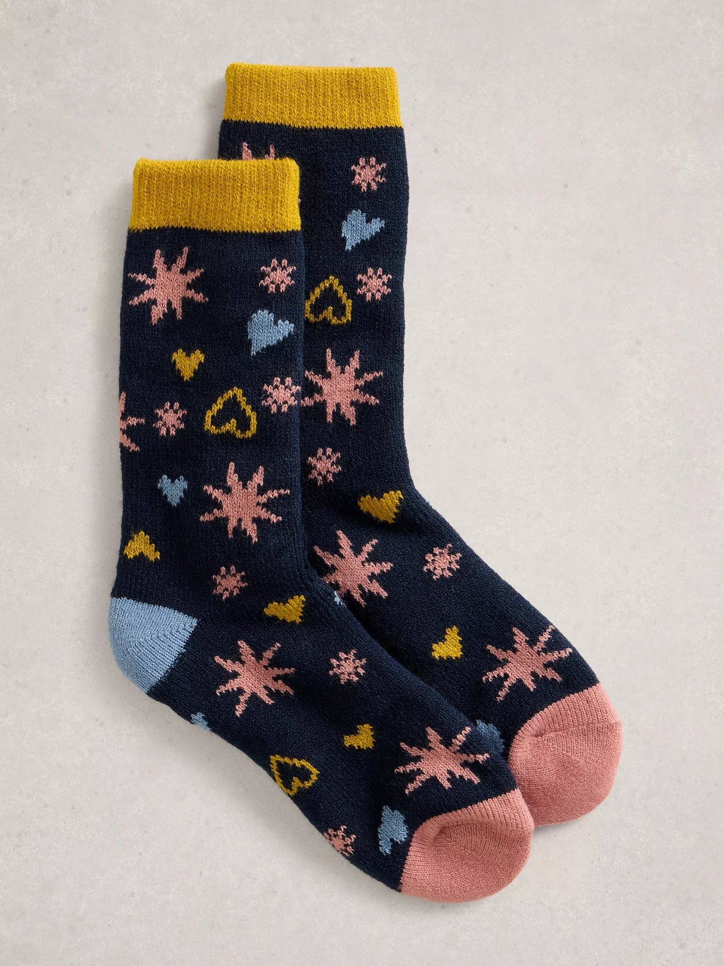 White Stuff Stars and Hearts Cabin Socks