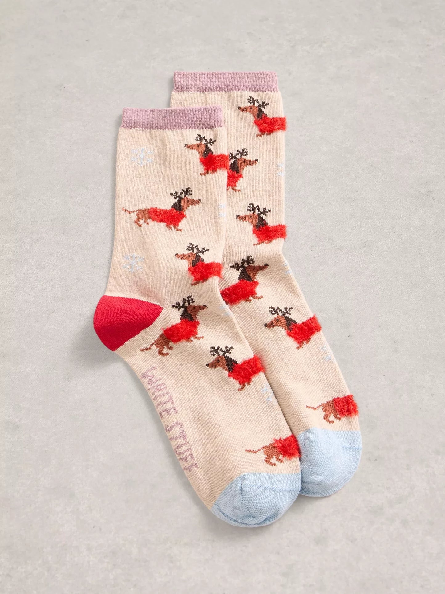 White Stuff Fluffy Print Ankle Socks