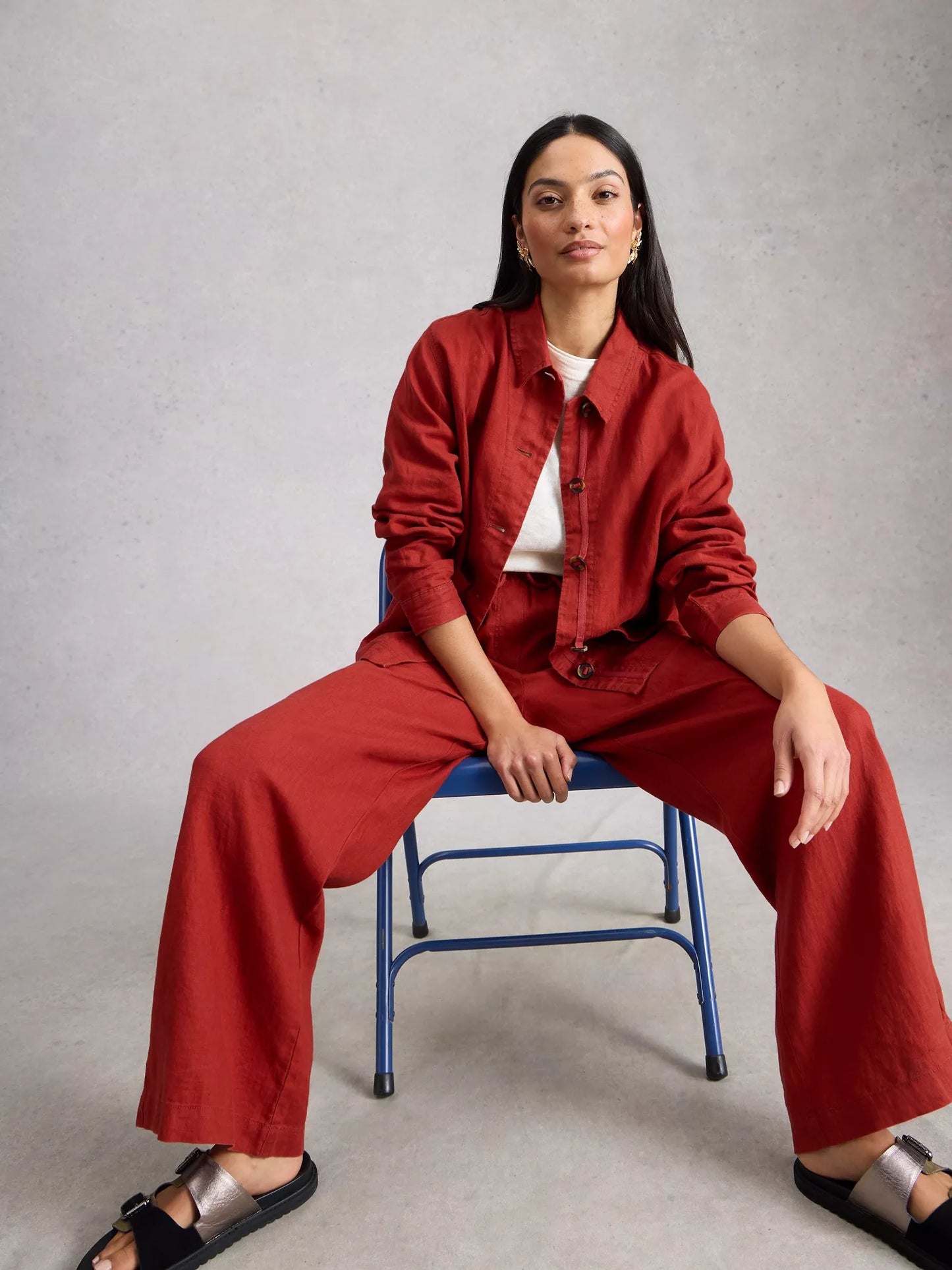 White Stuff Ally Linen Wide Leg Trouser