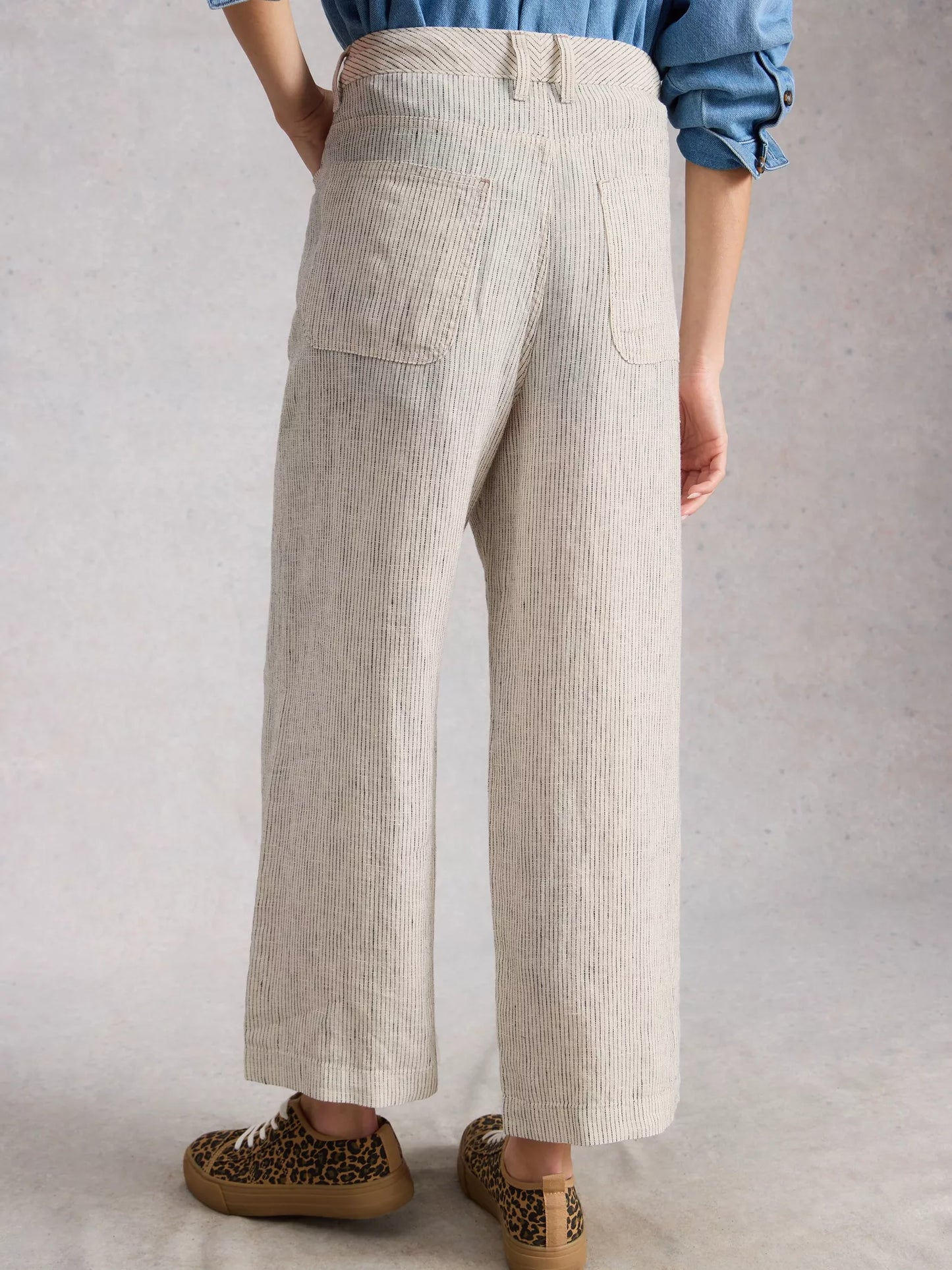 White Stuff Tia Linen Wide Leg Crop Trouser