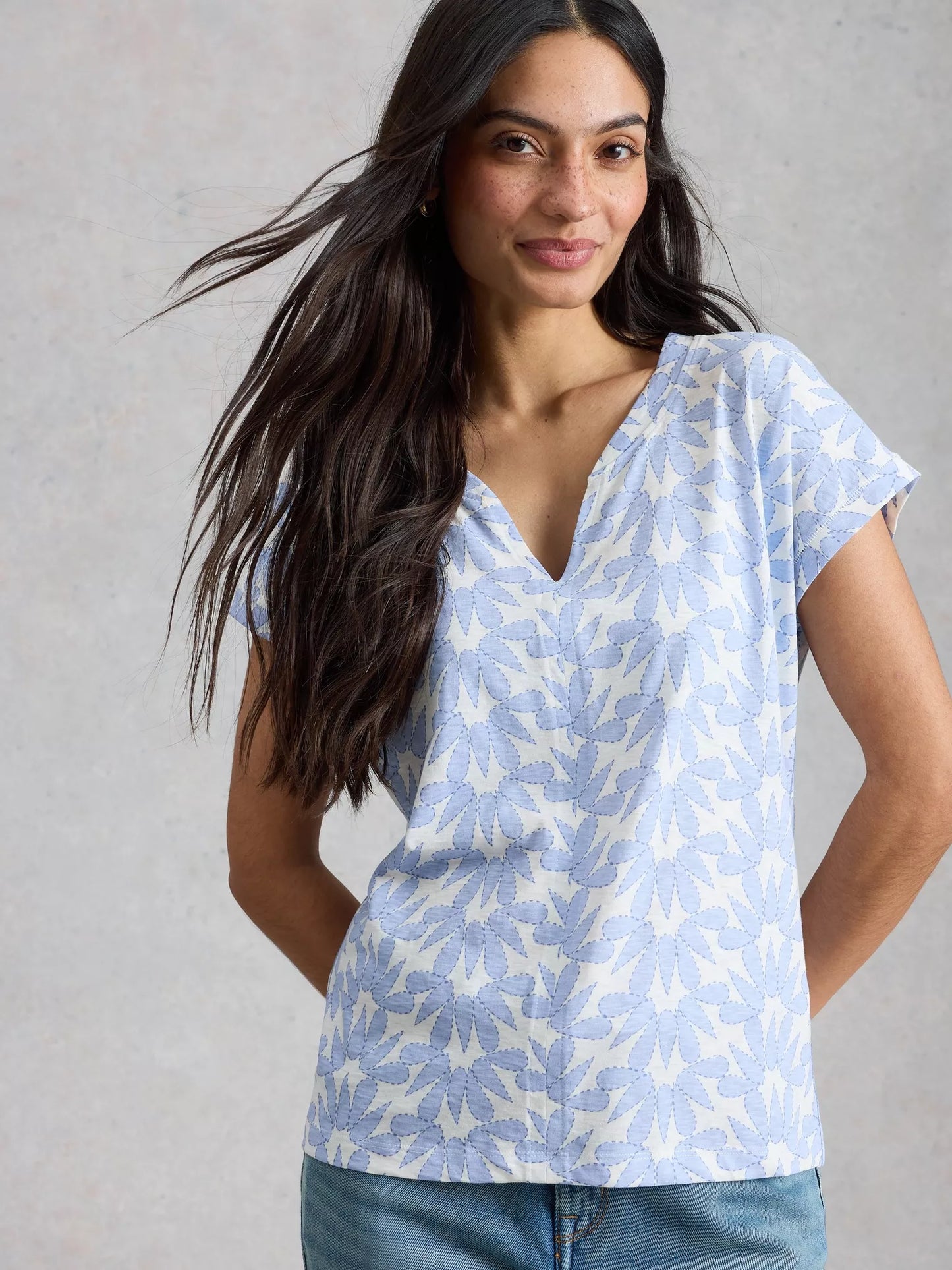 White Stuff Nelly Notch Neck T-Shirt