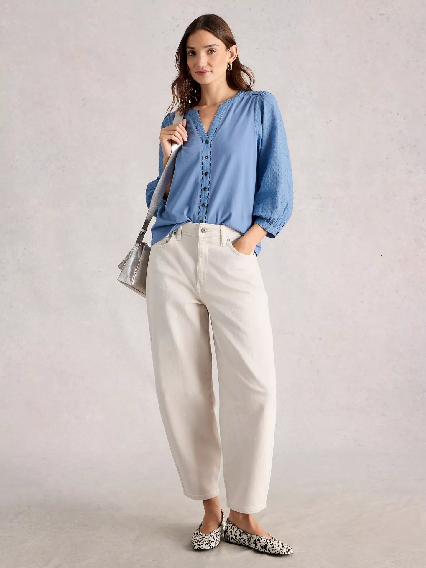 White Stuff Daisy Dobby Mix Top