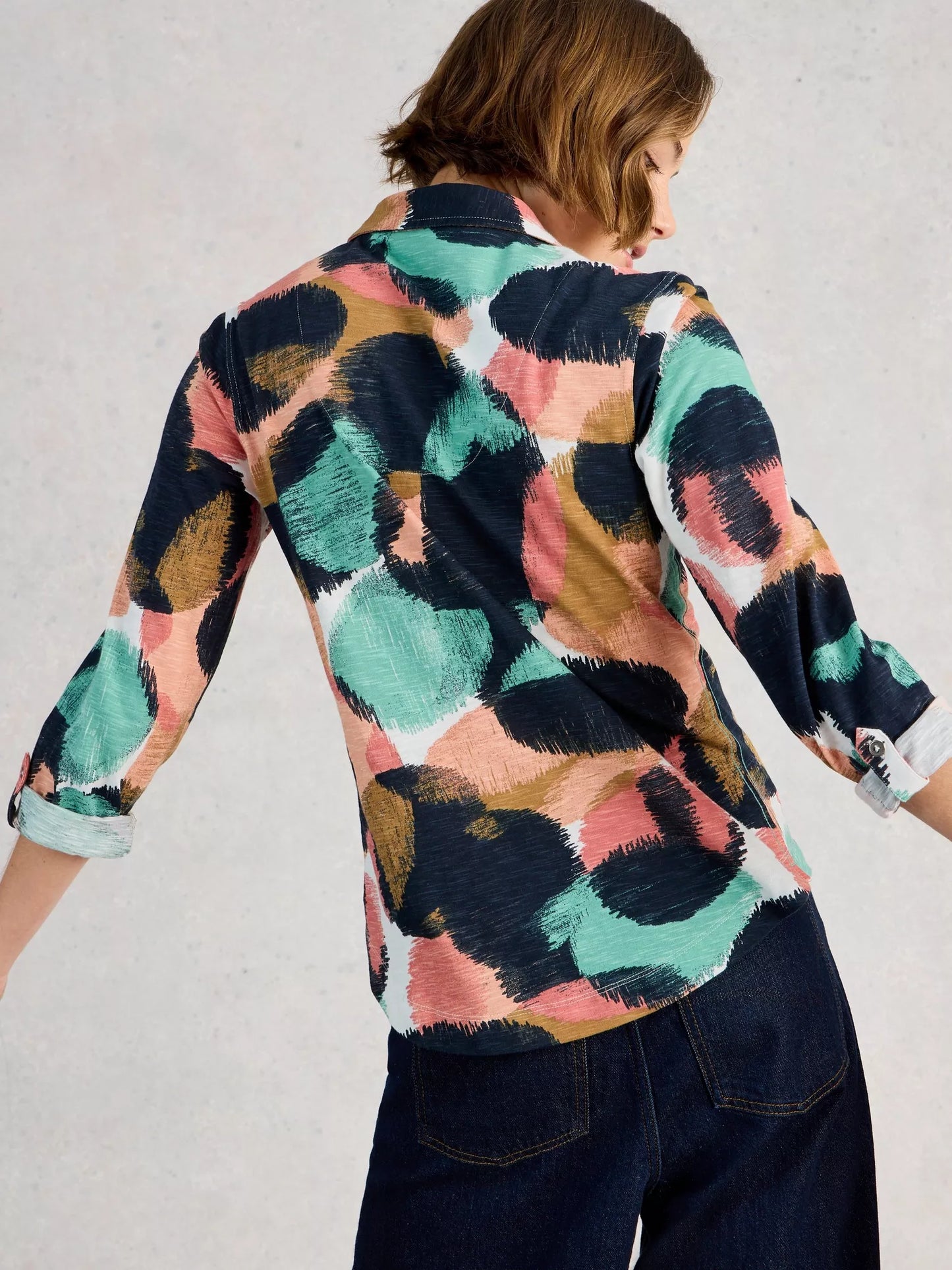 White Stuff Annie Collared Jersey Shirt