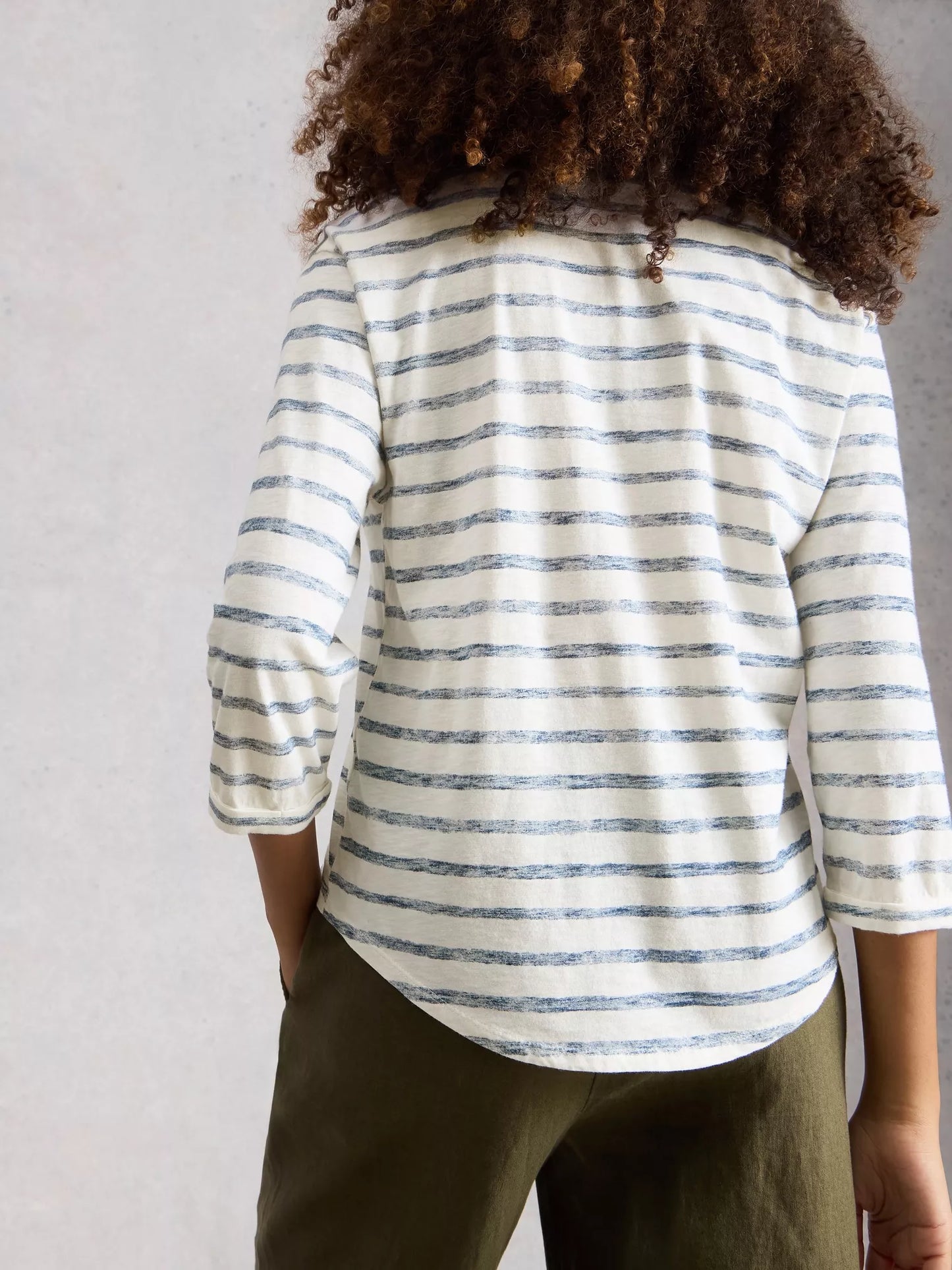 White Stuff Beth Stripe 3/4 Sleeve T-Shirt