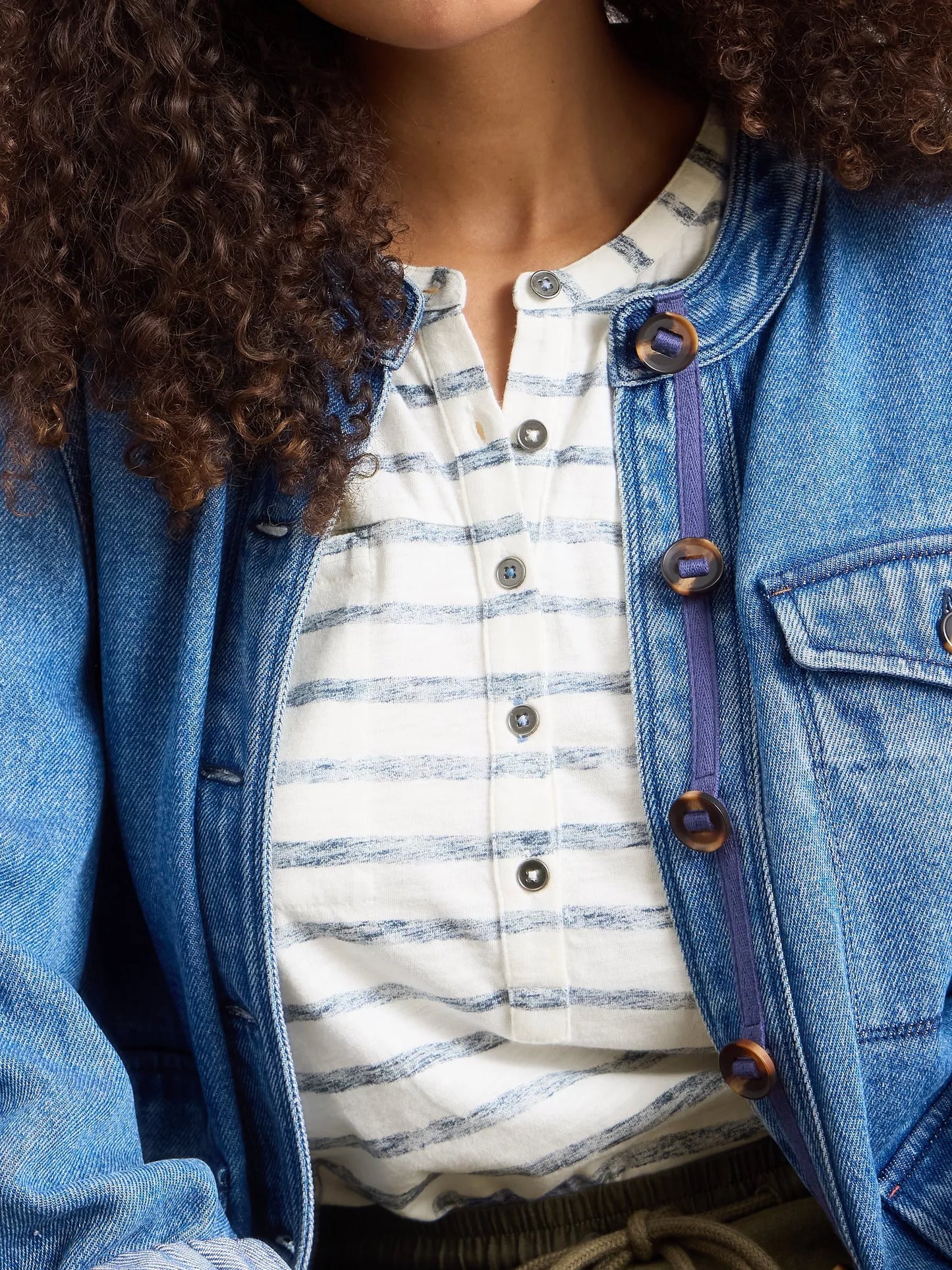 White Stuff Beth Stripe 3/4 Sleeve T-Shirt