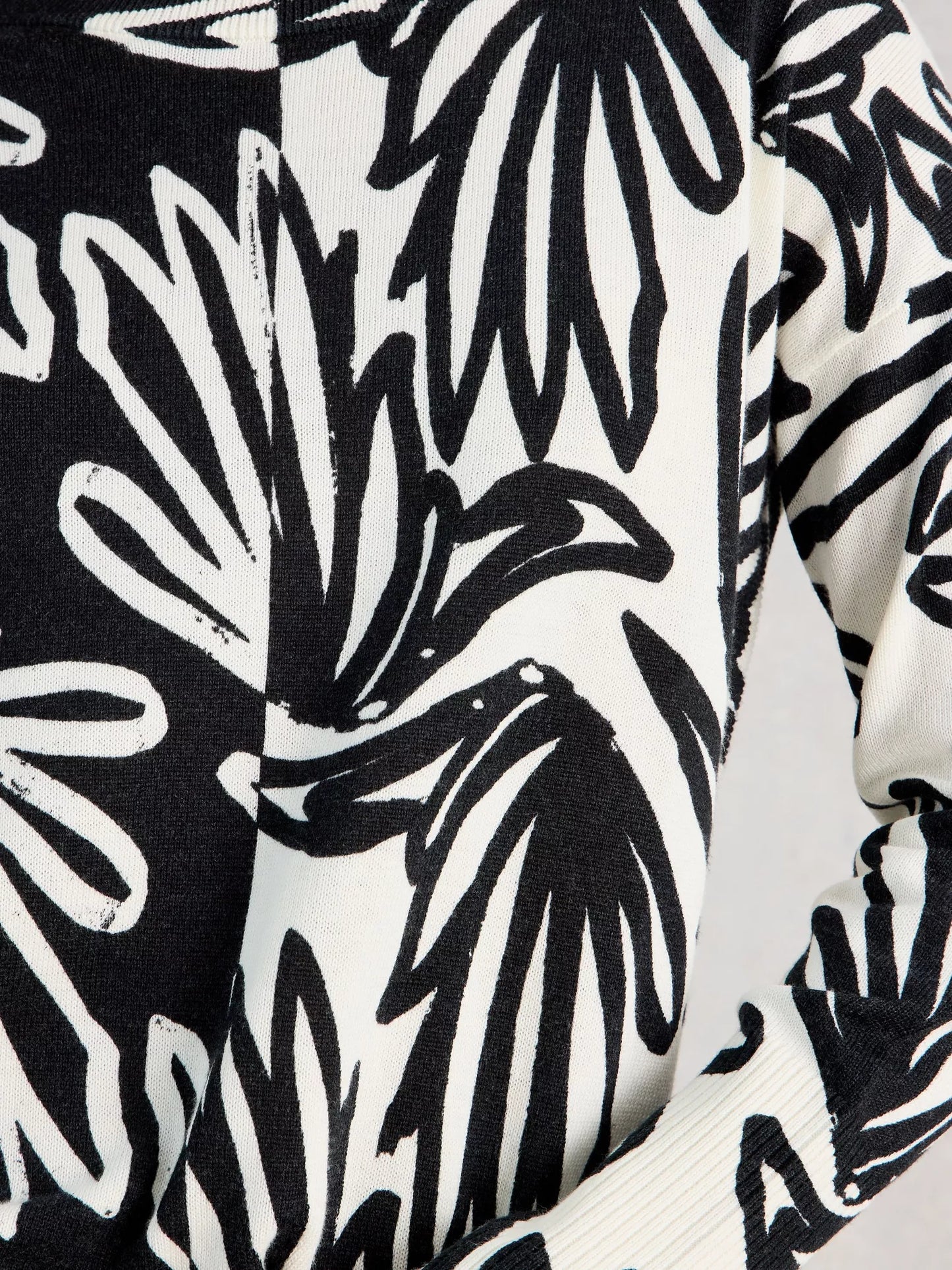 White Stuff Olive Print Crew Neck Jumper