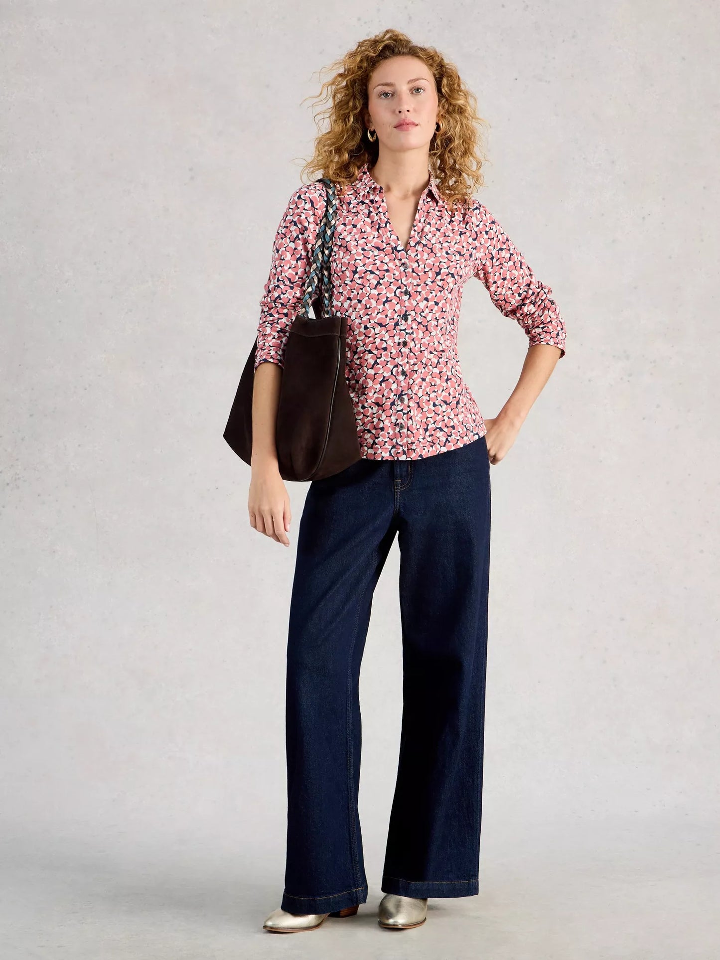 White Stuff Annie Collared Jersey Shirt