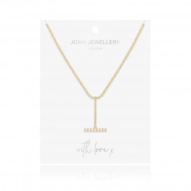 Joma Jewellery Demi Pave Bar Drop Necklace