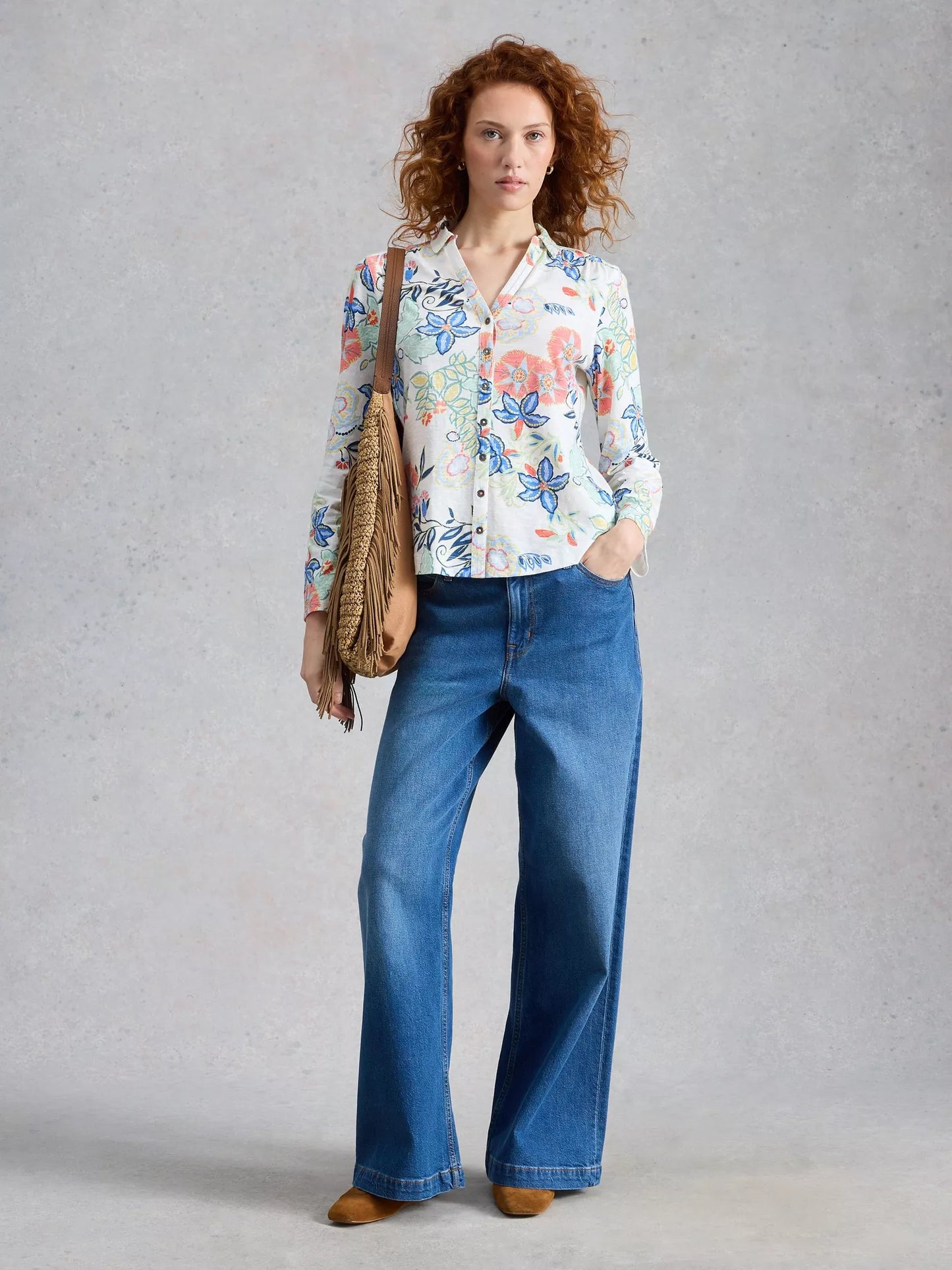 White Stuff Annie Collared Jersey Shirt