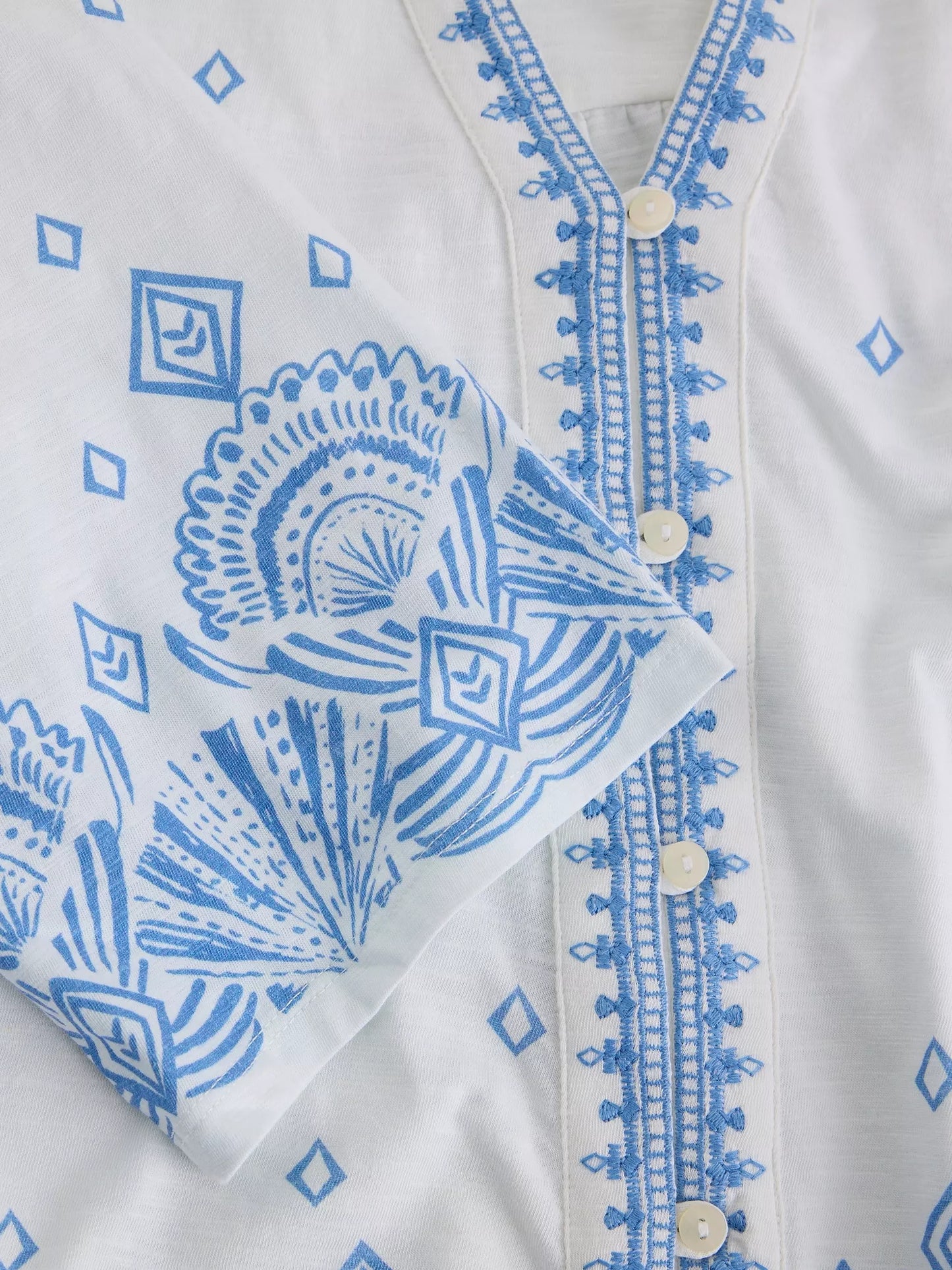 White Stuff Lizzie Border Embroidered Top