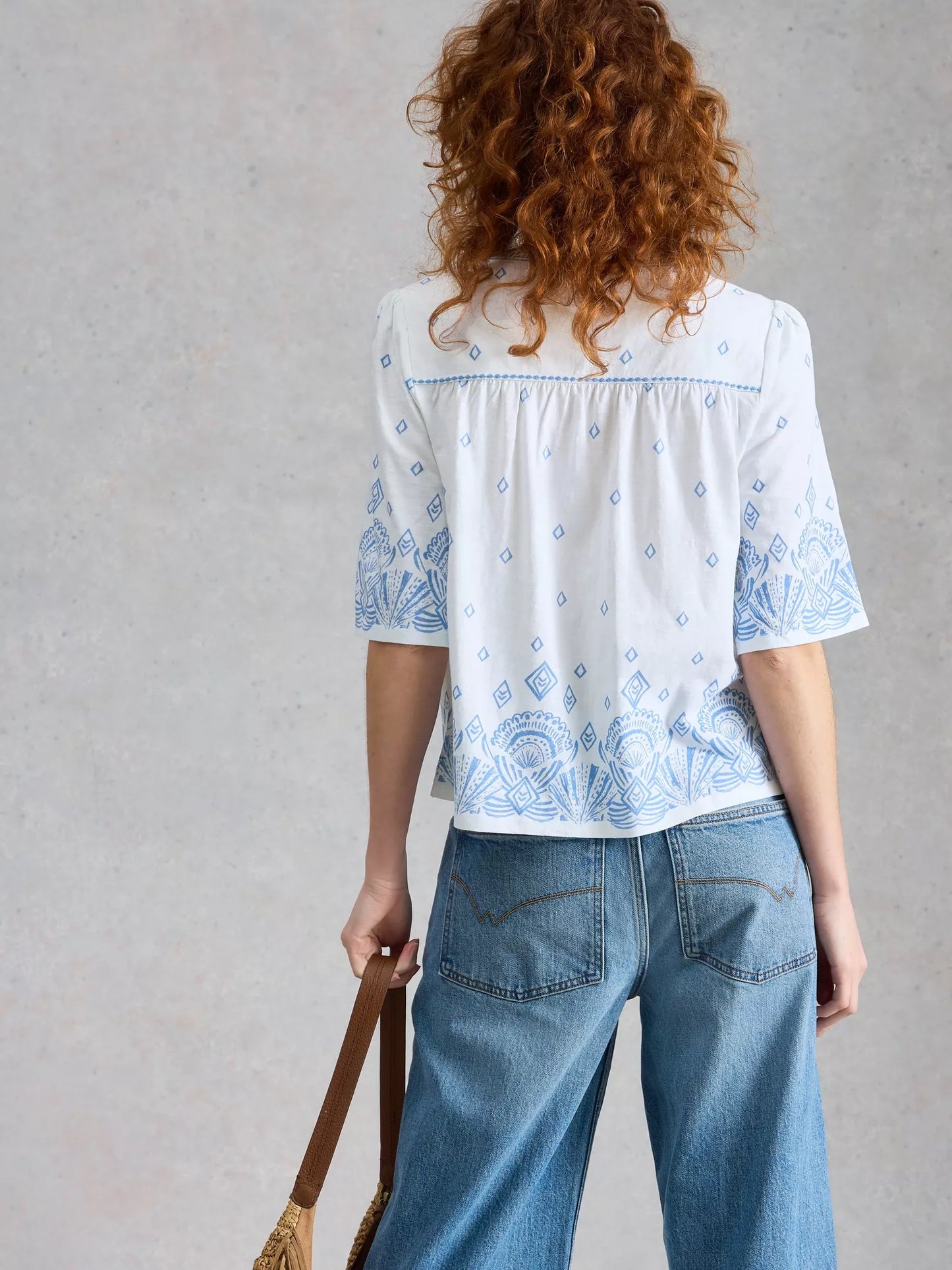 White Stuff Lizzie Border Embroidered Top