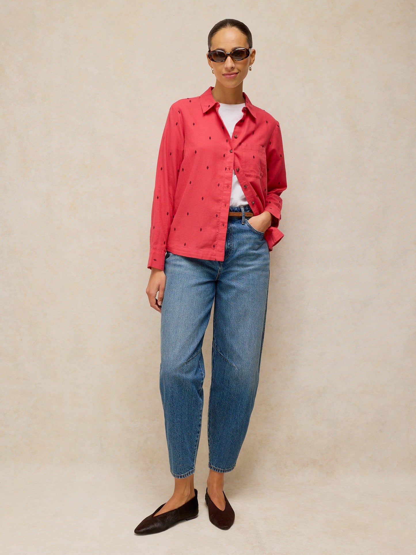 White Stuff Libby Organic Cotton Embroidered Shirt