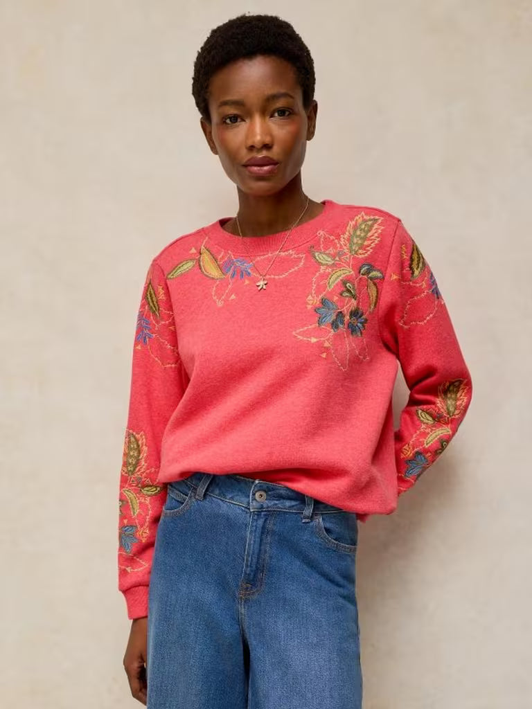 White Stuff Embroidered Womens Sweater