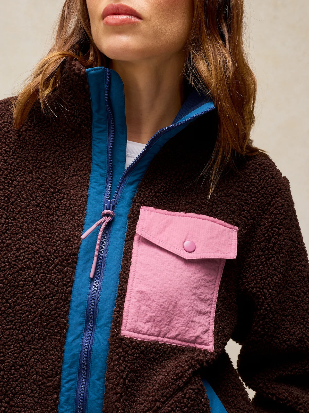 White Stuff Borg Zip Through Fleece Jacket