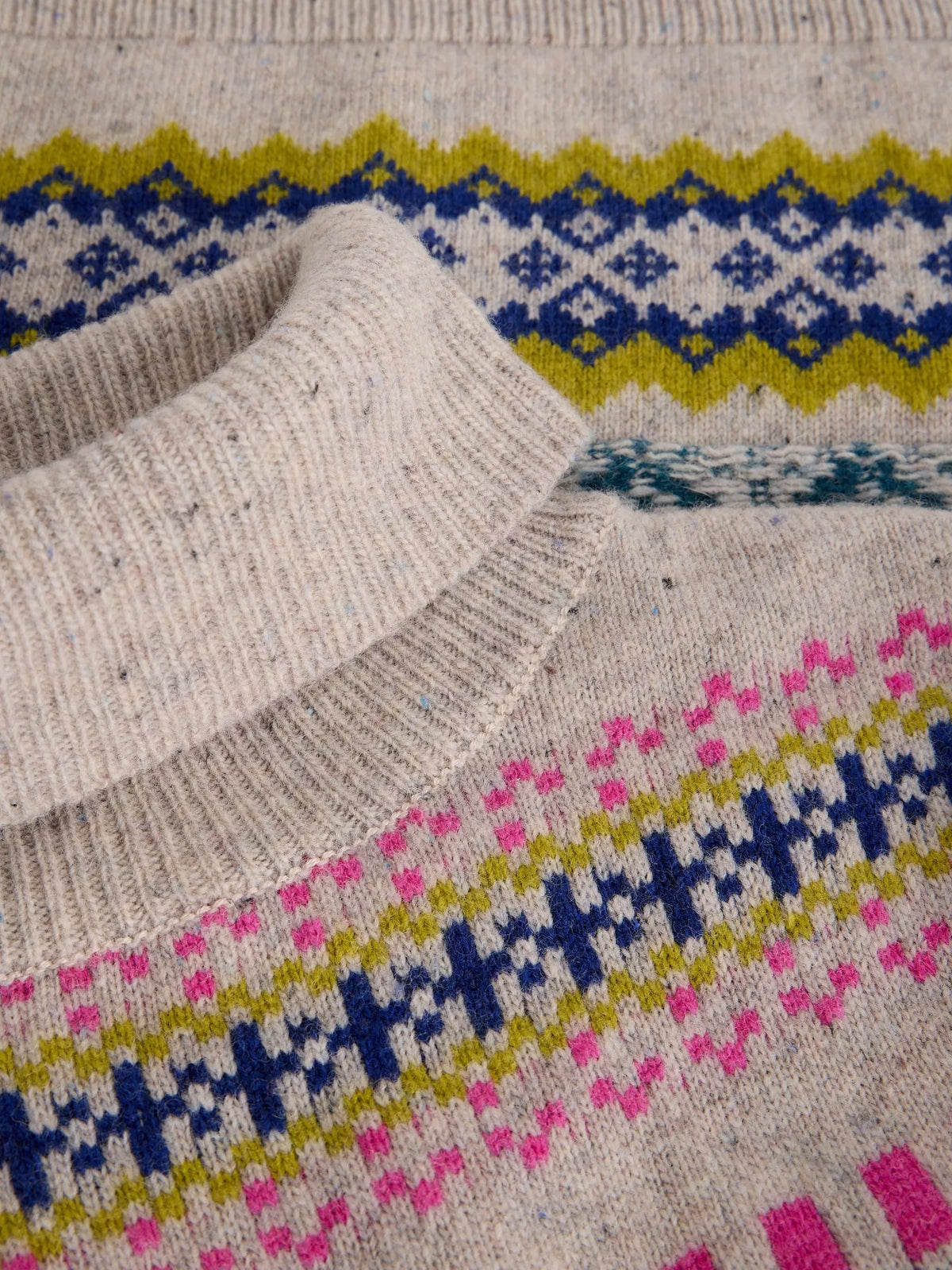 White Stuff Felicity Fairisle Roll Neck Jumper