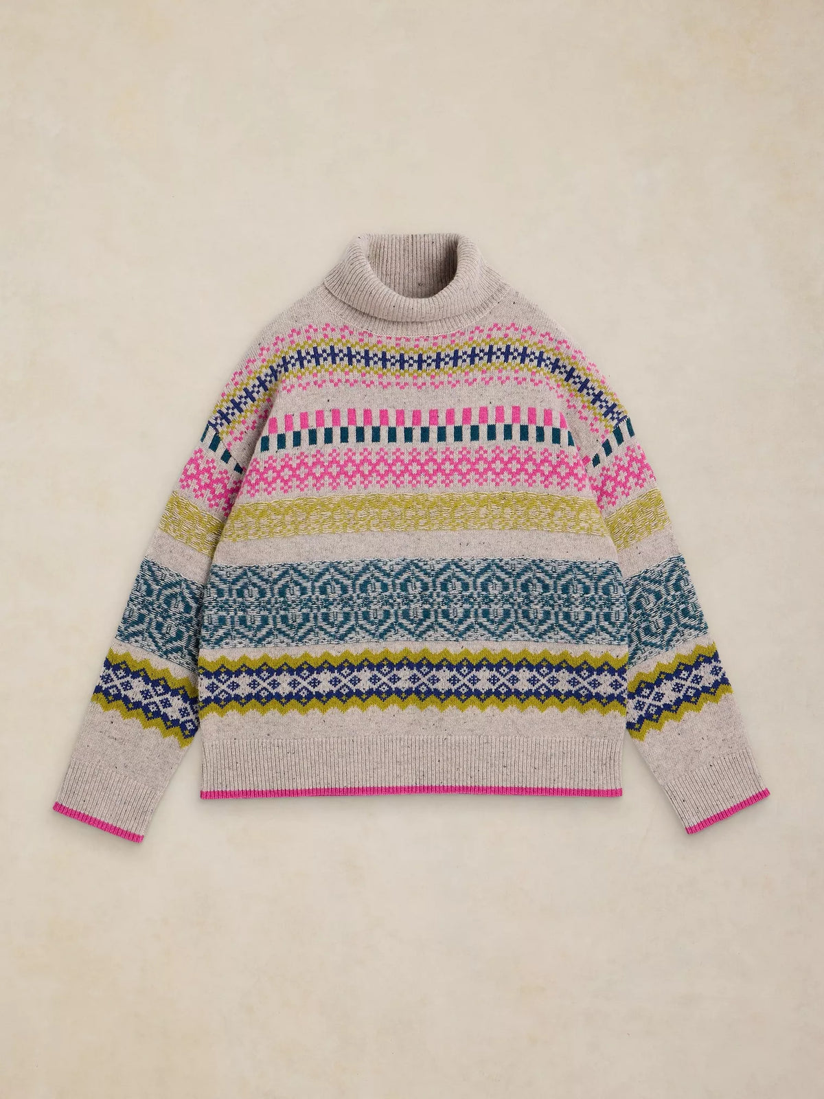 White Stuff Felicity Fairisle Roll Neck Jumper