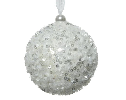 Kaemingk White Foam Sequin Bauble