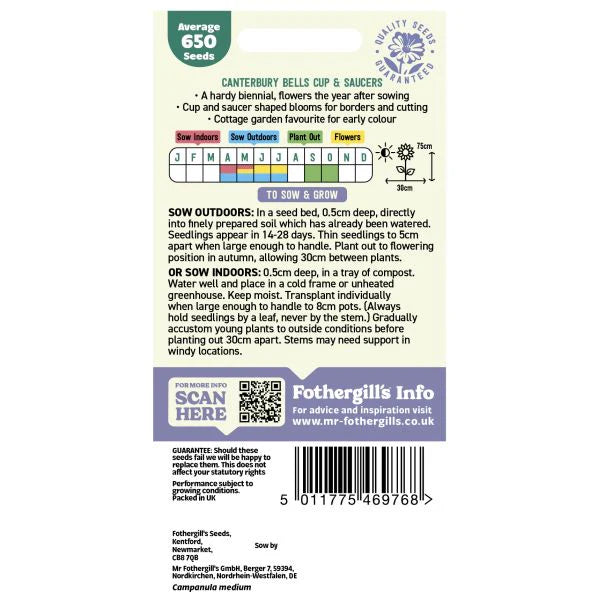 Fothergill's Canterbury Bells Cup & Saucers Seeds